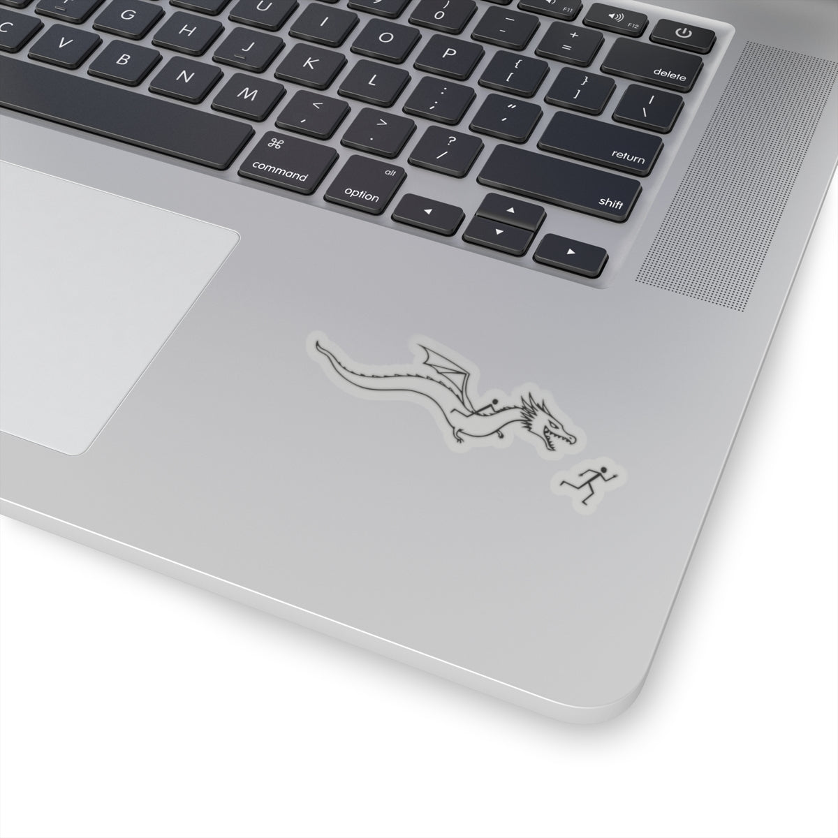 Sticker Dragon Chasing Stick Figure
