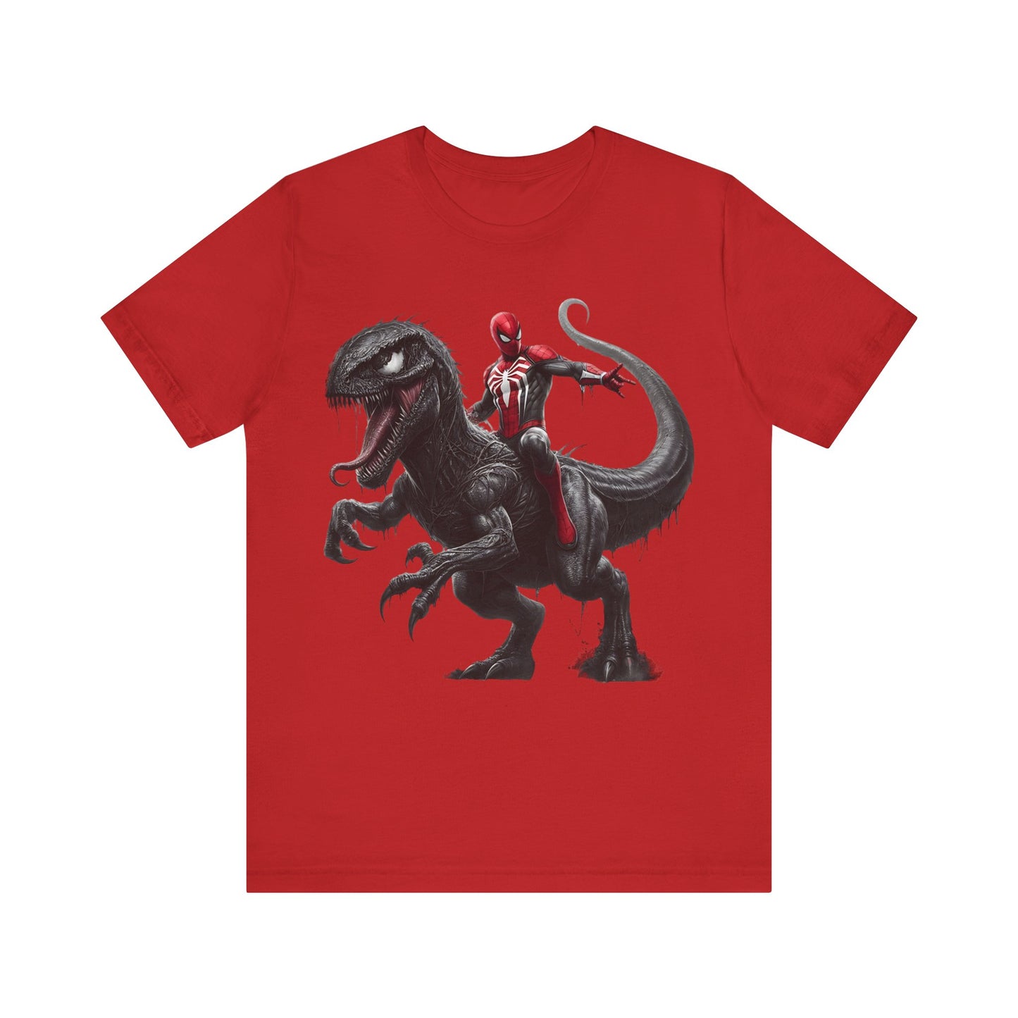Spiderman Riding  Dinosaur- T-Shirt