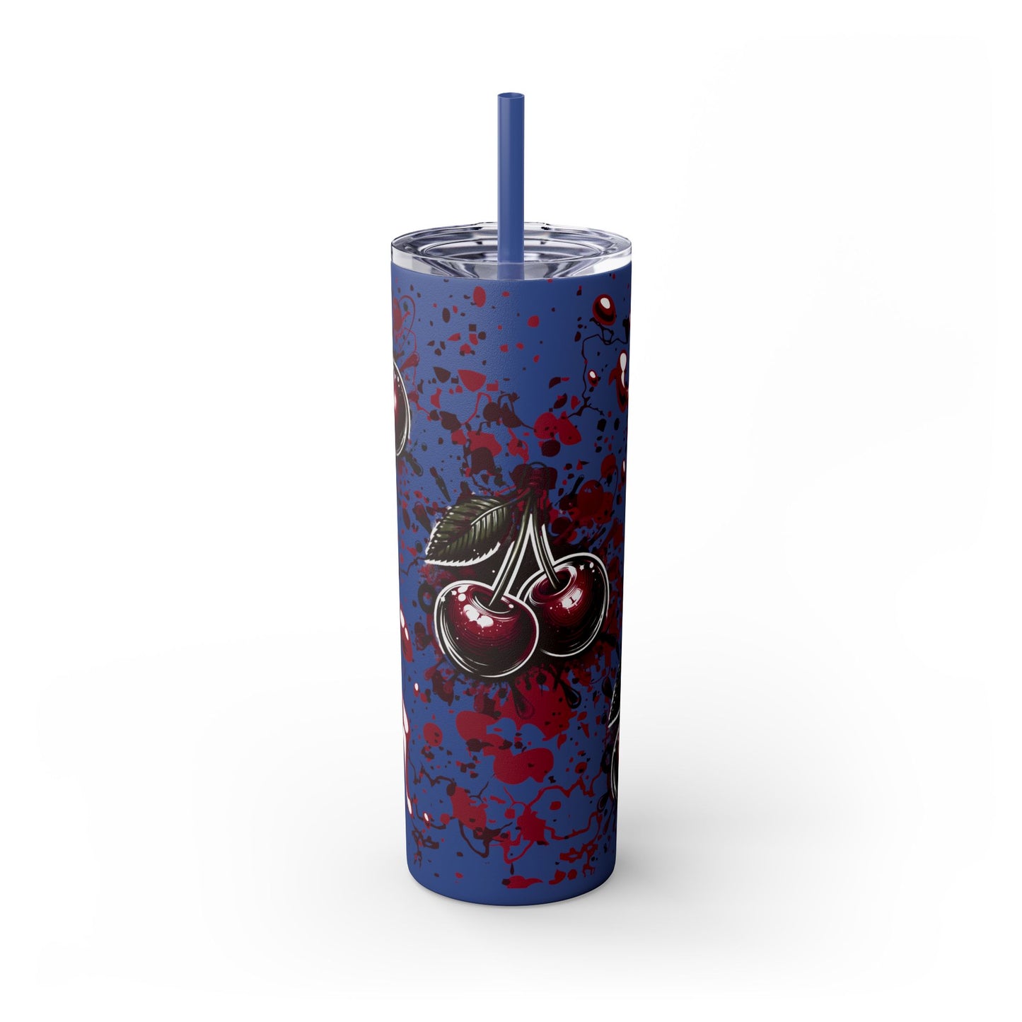 Tumbler Cup, Cherry Aesthetic Design, 20oz with Straw