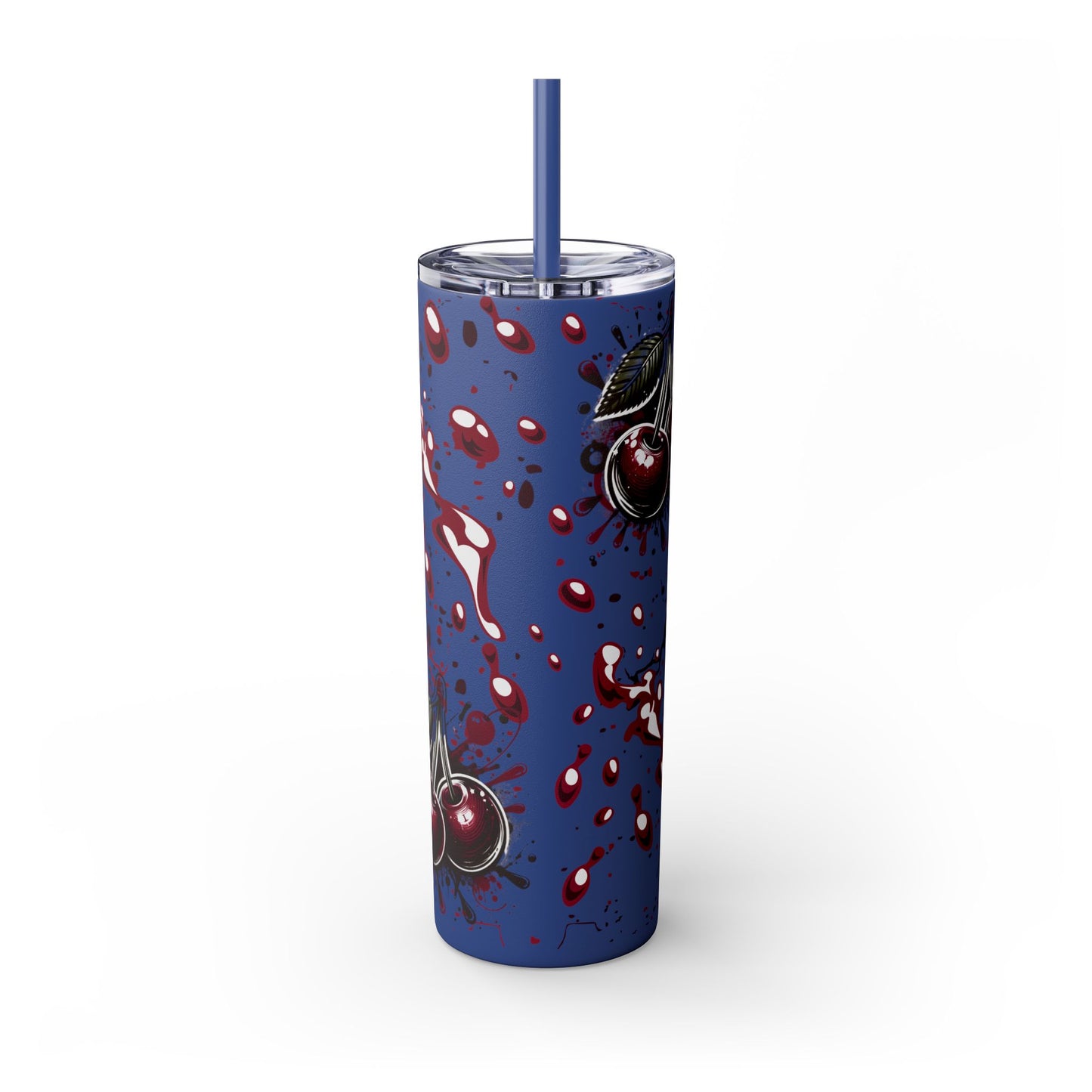 Tumbler Cup, Cherry Aesthetic Design, 20oz with Straw