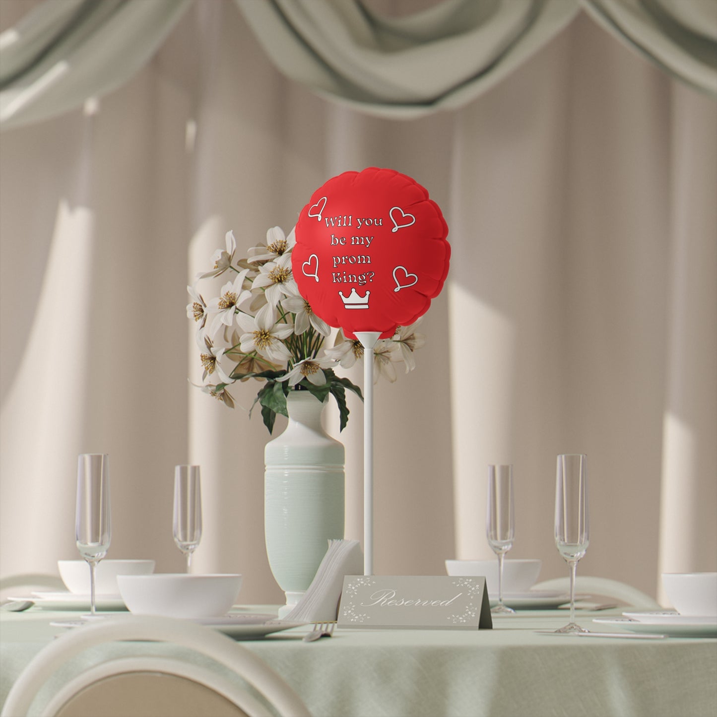 Will you be my prom King? Red Balloon (Round and Heart-shaped), 6"
