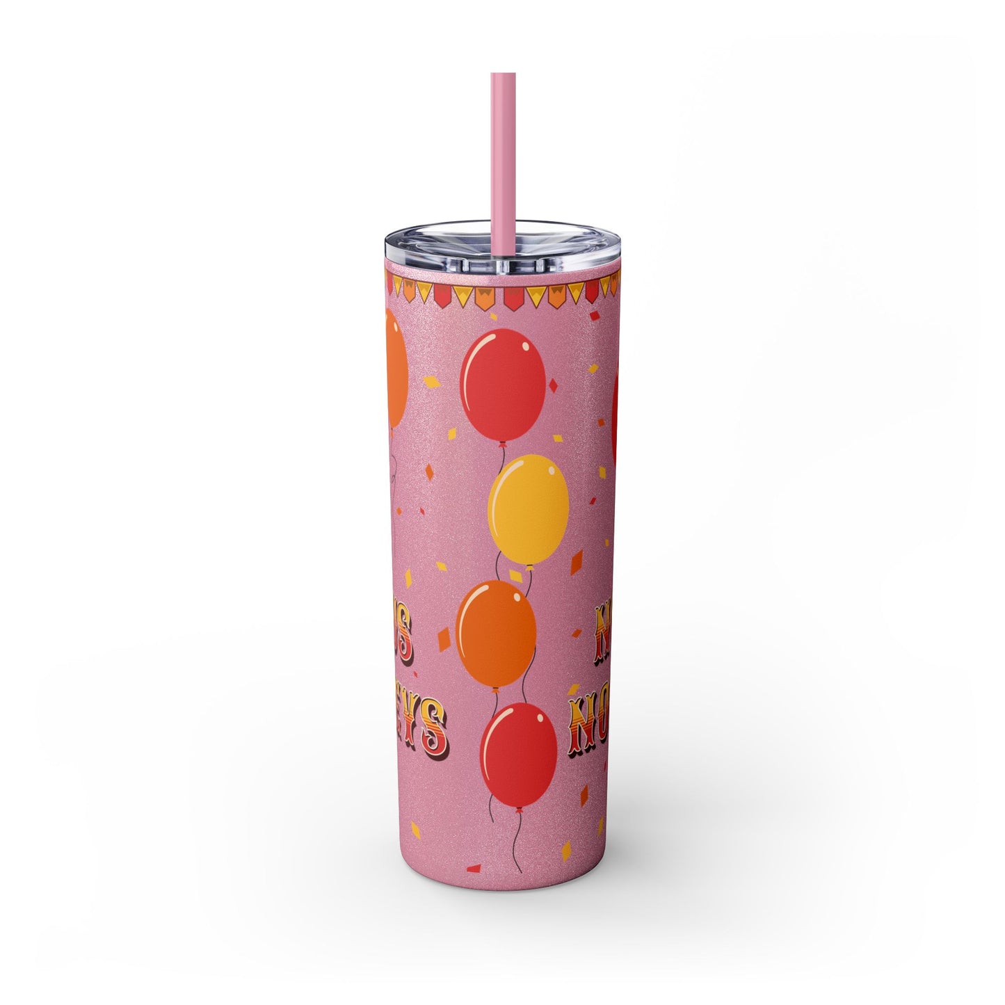 Not my circus Tumbler with Straw - 20oz - Fun Monkey & Balloon Design