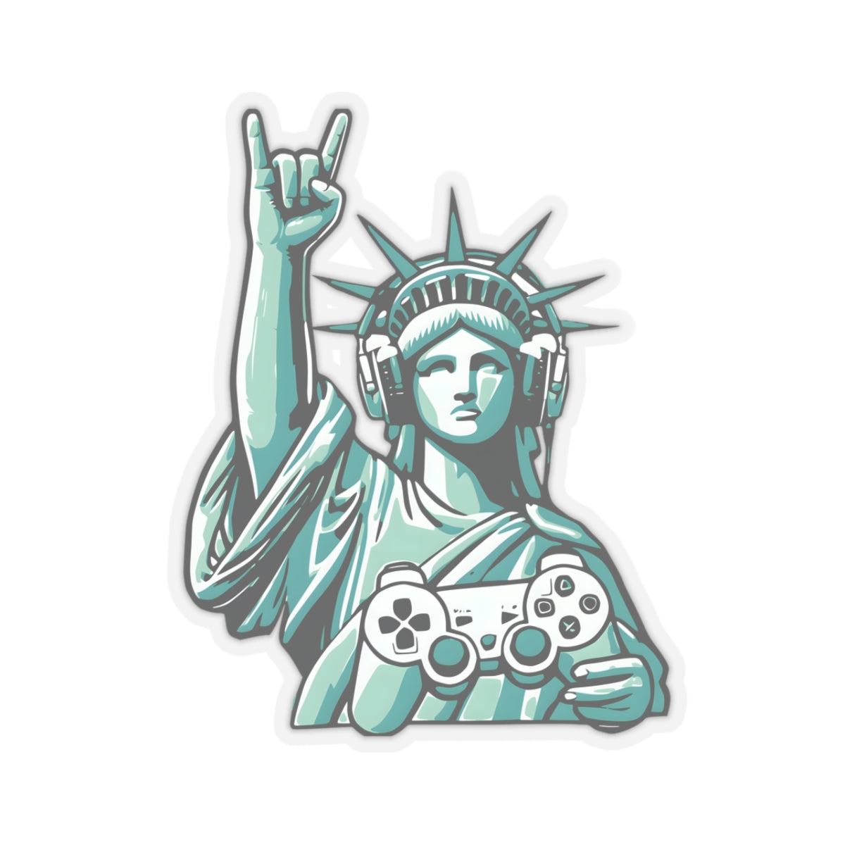 Gamer Stickers - Statue of Liberty Gaming Controller Design