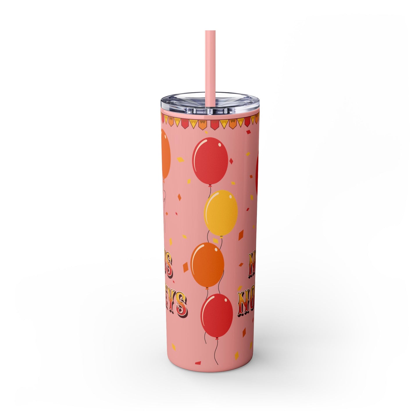 Not my circus Tumbler with Straw - 20oz - Fun Monkey & Balloon Design