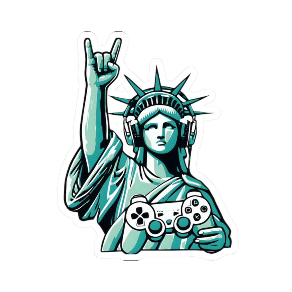 Gamer Stickers - Statue of Liberty Gaming Controller Design