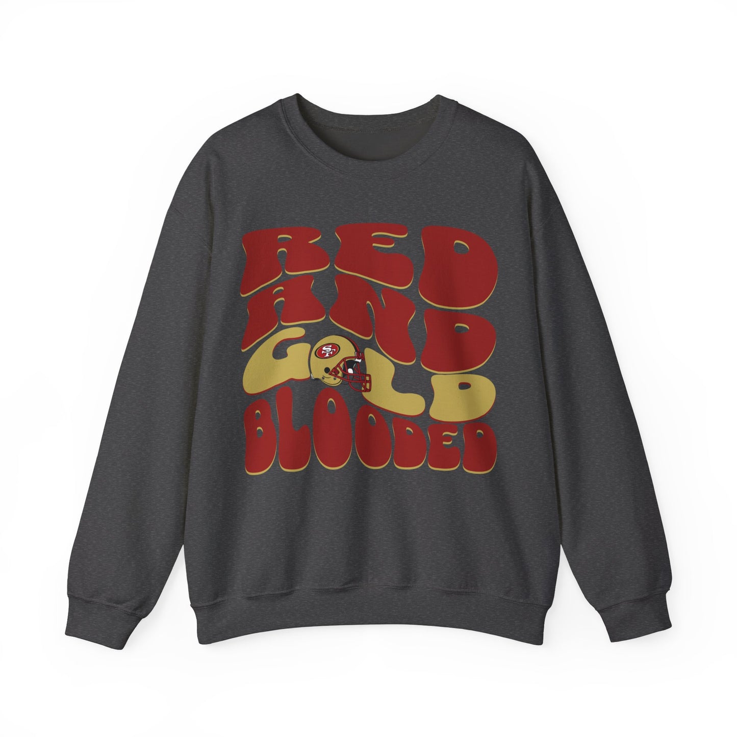 Red and gold blooded,San Francisco Football, San Francisco Football Shirt, Retro SF Football,San Francisco Football Sweatshirt