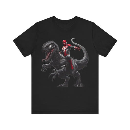 Spiderman Riding  Dinosaur- T-Shirt