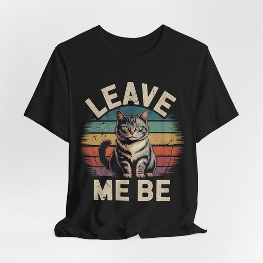 Vintage Sunset Cat T-Shirt, Leave Me Bro Graphic Tee, Funny Animal Lover Gift, Retro Kitty Top, Cool Short Sleeve Shirt