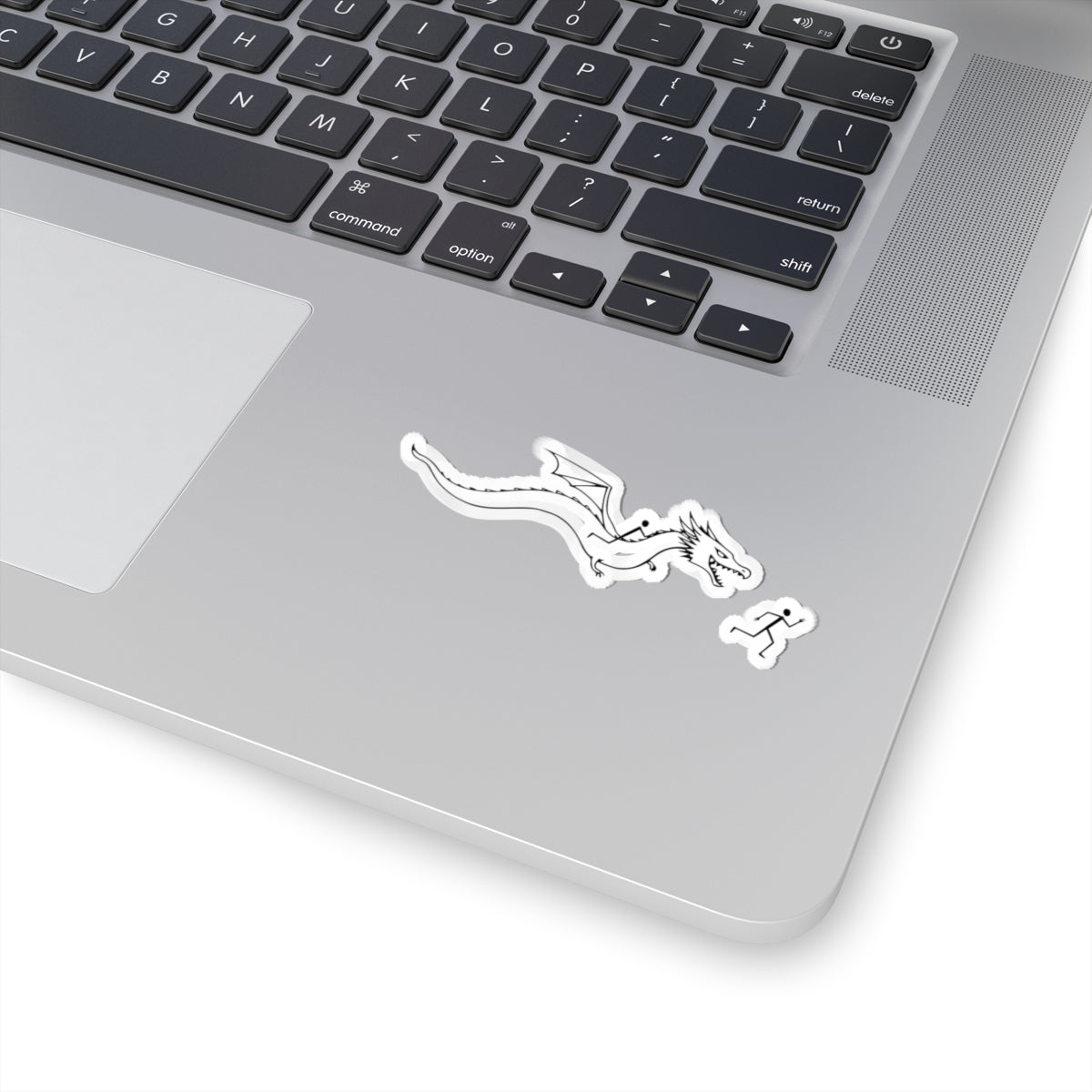 Sticker Dragon Chasing Stick Figure