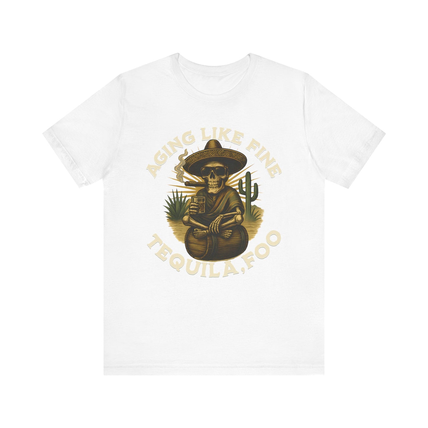 Aging Like Fine Tequila Unisex Tee, Casual T-Shirt, Funny Gift for Tequila Lovers, Party Wear, Birthday Celebration, Vintage Style