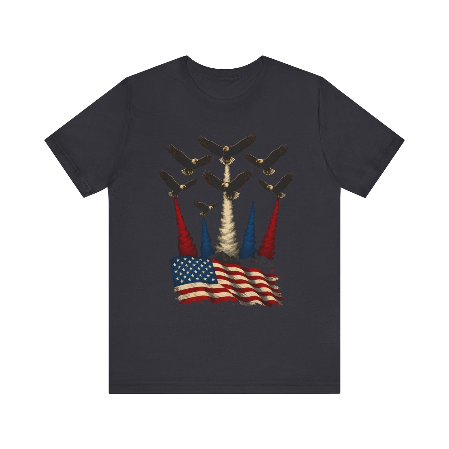 Patriotic Eagle Graphic Tee, Unisex Shirt, USA Flag Shirt, Perfect for Independence Day, Casual Wear, Gifts for Veterans