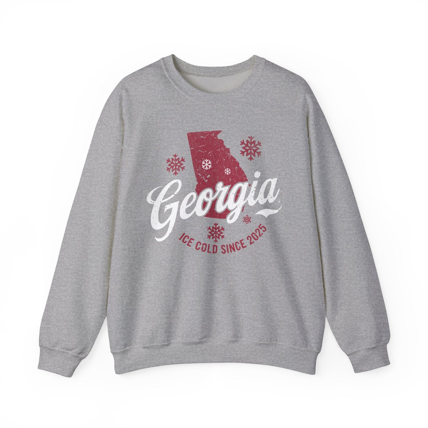 Georgia Ice Cold Since 2025 Sweatshirt, Snow Storm State Graphic shirt, Winter Weather Pullover Top, Souvenir Gift Apparel, Unisex Georgia