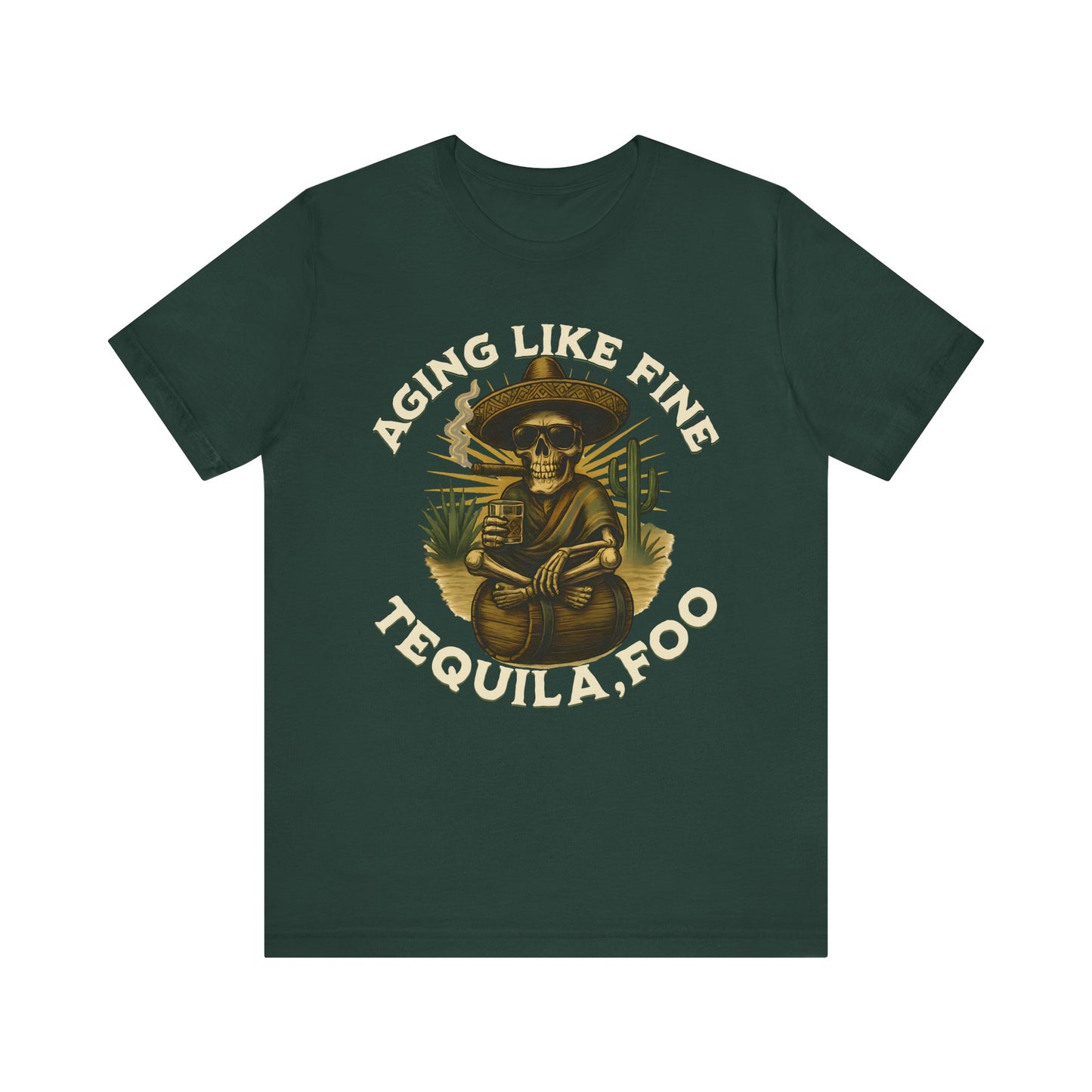 Aging Like Fine Tequila Unisex Tee, Casual T-Shirt, Funny Gift for Tequila Lovers, Party Wear, Birthday Celebration, Vintage Style