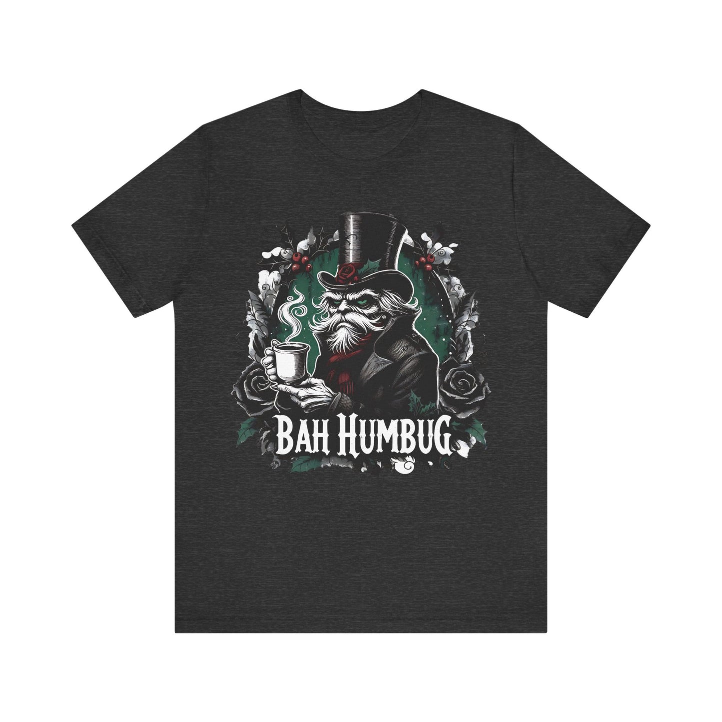 Bah Humbug Unisex Tee Shirt, Scrooge Christmas Top, Funny Holiday Clothing, Minimalist Design, Grinch Inspired Apparel, Sarcastic Gift for