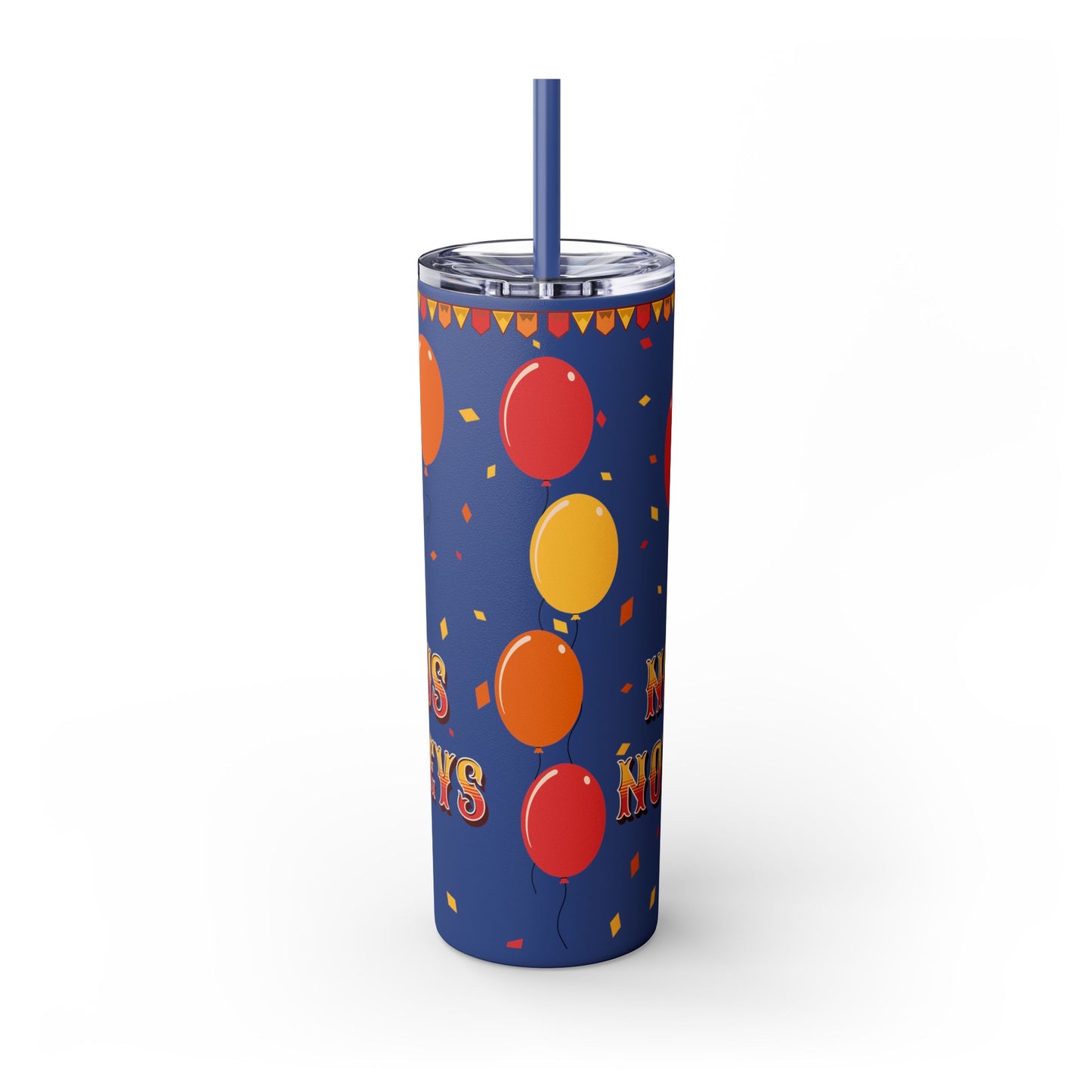 Not my circus Tumbler with Straw - 20oz - Fun Monkey & Balloon Design