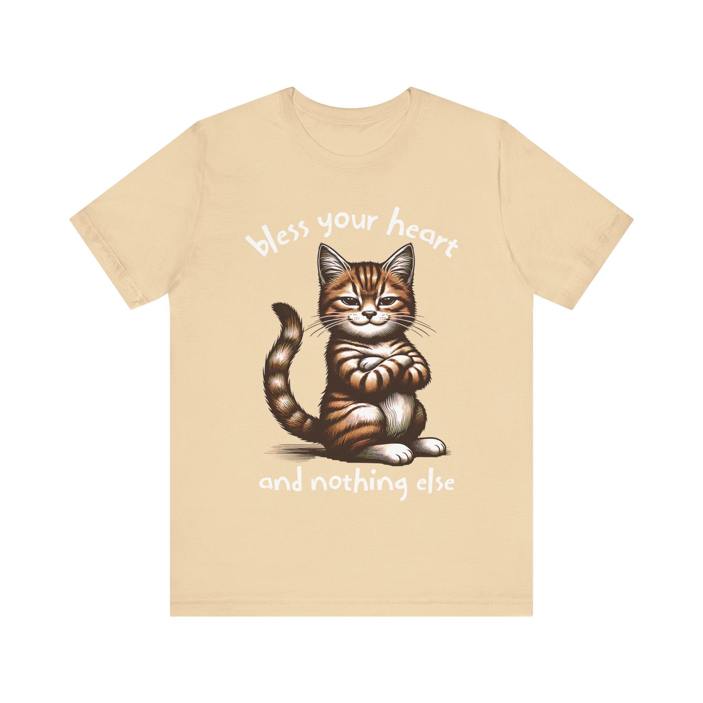 Smug Cat Bless Your Heart Shirt, Funny Graphic Tee, Sarcastic Cat Lover Gift, Short Sleeve T-Shirt, Cat Lady Apparel, Cat Mom Top