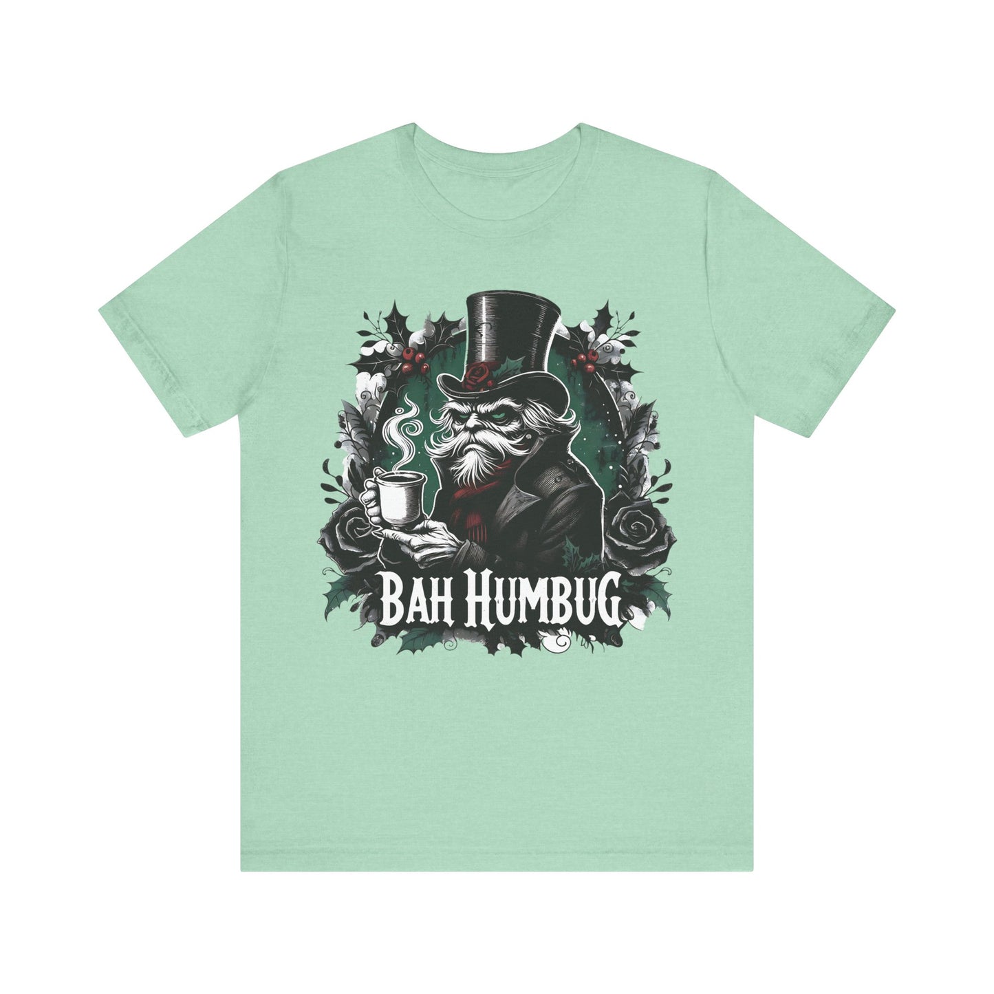 Bah Humbug Unisex Tee Shirt, Scrooge Christmas Top, Funny Holiday Clothing, Minimalist Design, Grinch Inspired Apparel, Sarcastic Gift for