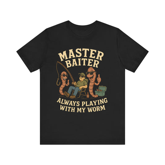 Funny Fishing Tee, Master Baiter T-Shirt, Gift for Anglers, Unisex Fishing Apparel, Playful Fishing Shirt, Weekend Fishing Gear