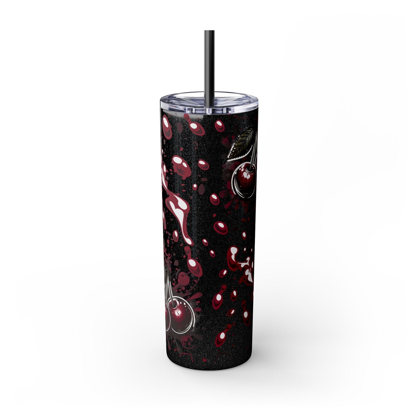 Tumbler Cup, Cherry Aesthetic Design, 20oz with Straw
