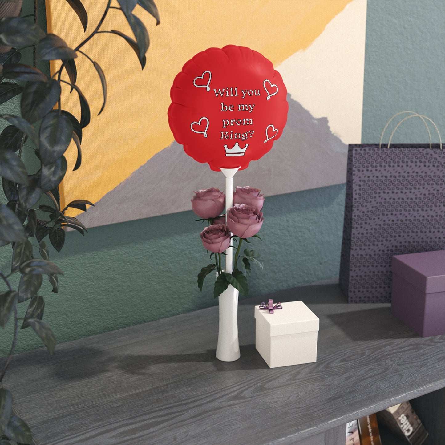 Will you be my prom King? Red Balloon (Round and Heart-shaped), 6"