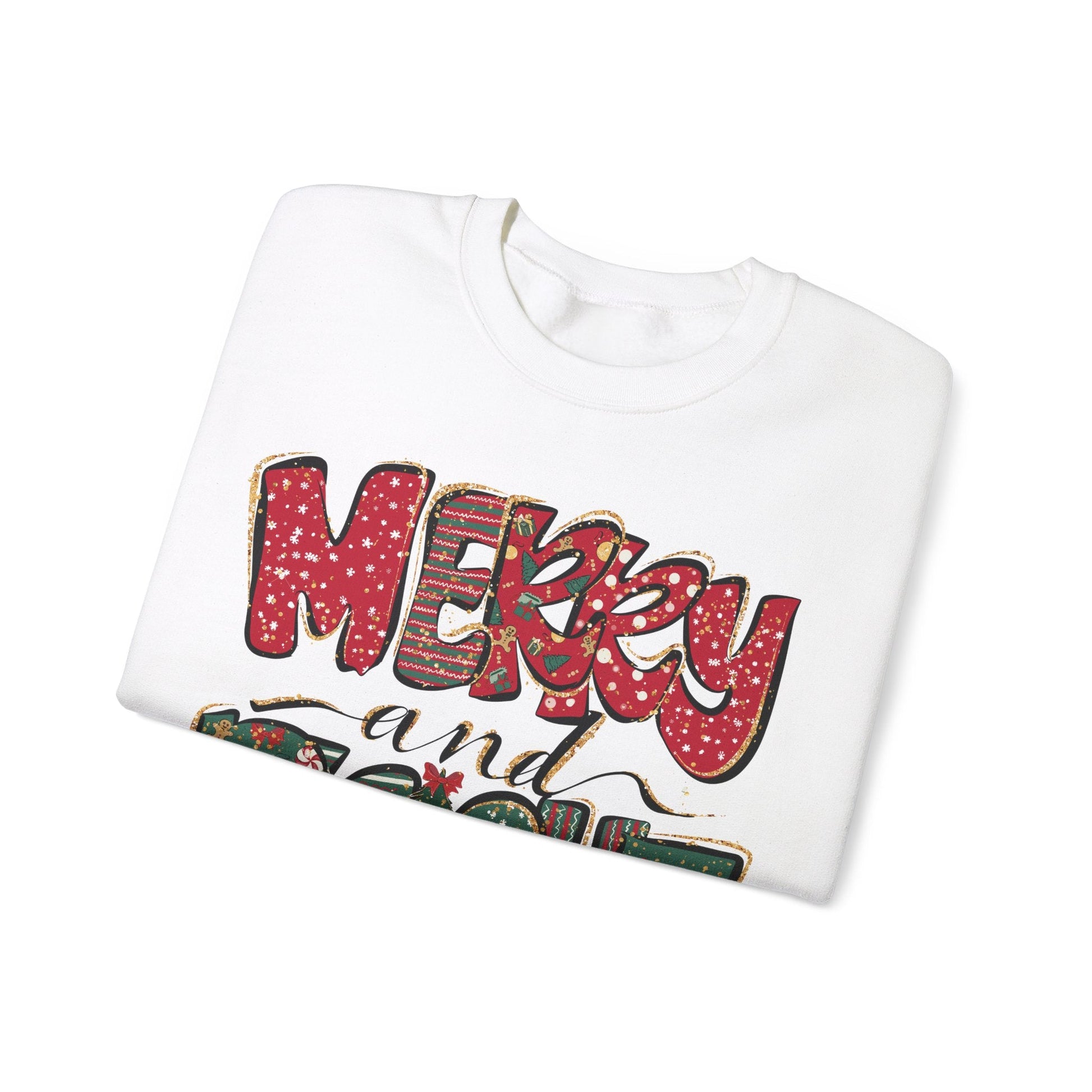 Christmas Sweatshirt, Womens Christmas Sweatshirt, Christmas Sweatshirts for Women, Christmas Merry and Bright - VICIOUSLY CRUNK MERCH
