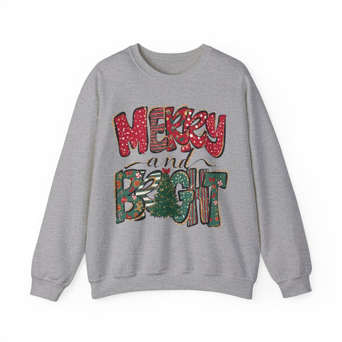 Christmas Sweatshirt, Womens Christmas Sweatshirt, Christmas Sweatshirts for Women, Christmas Merry and Bright - VICIOUSLY CRUNK MERCH