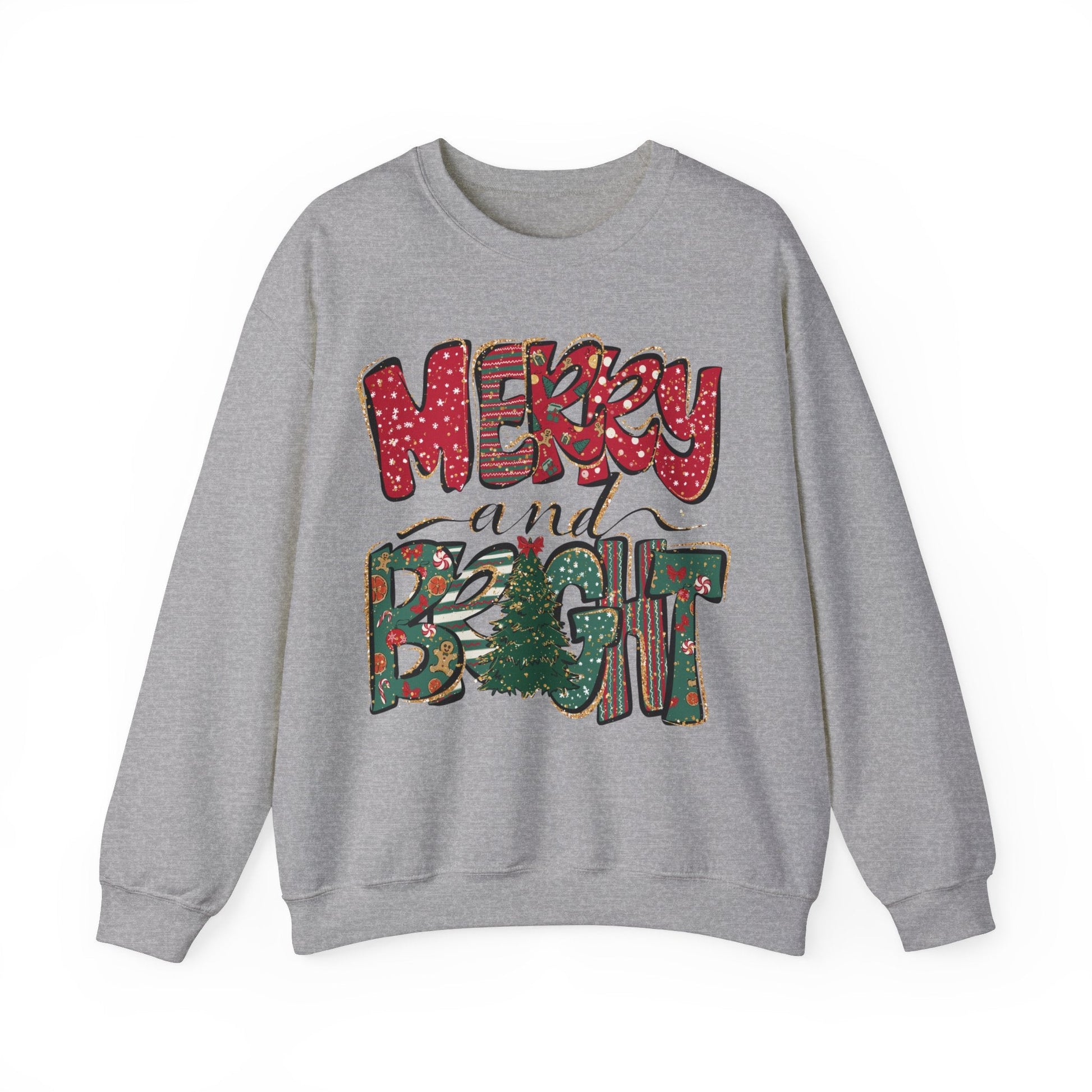 Christmas Sweatshirt, Womens Christmas Sweatshirt, Christmas Sweatshirts for Women, Christmas Merry and Bright - VICIOUSLY CRUNK MERCH