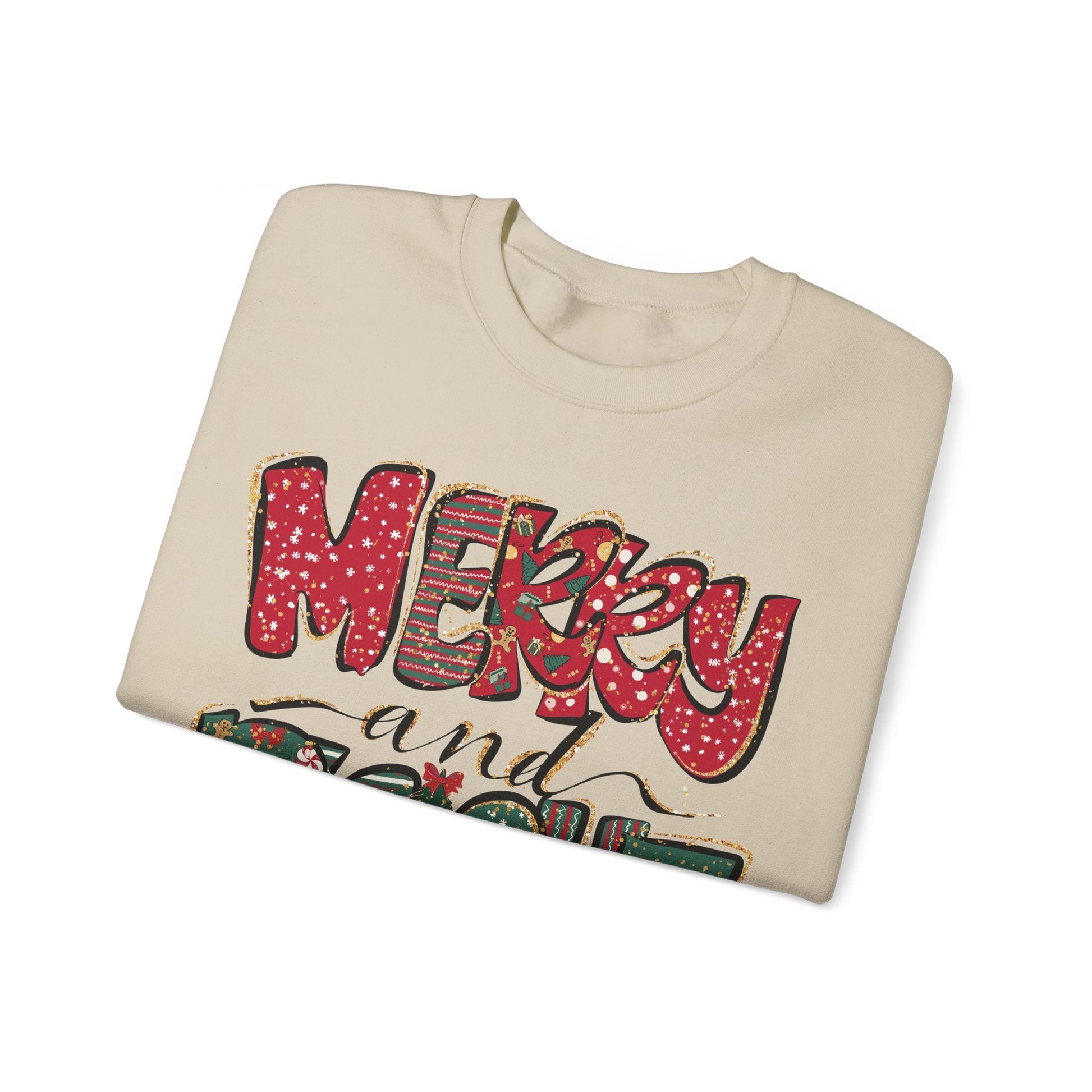 Christmas Sweatshirt, Womens Christmas Sweatshirt, Christmas Sweatshirts for Women, Christmas Merry and Bright - VICIOUSLY CRUNK MERCH