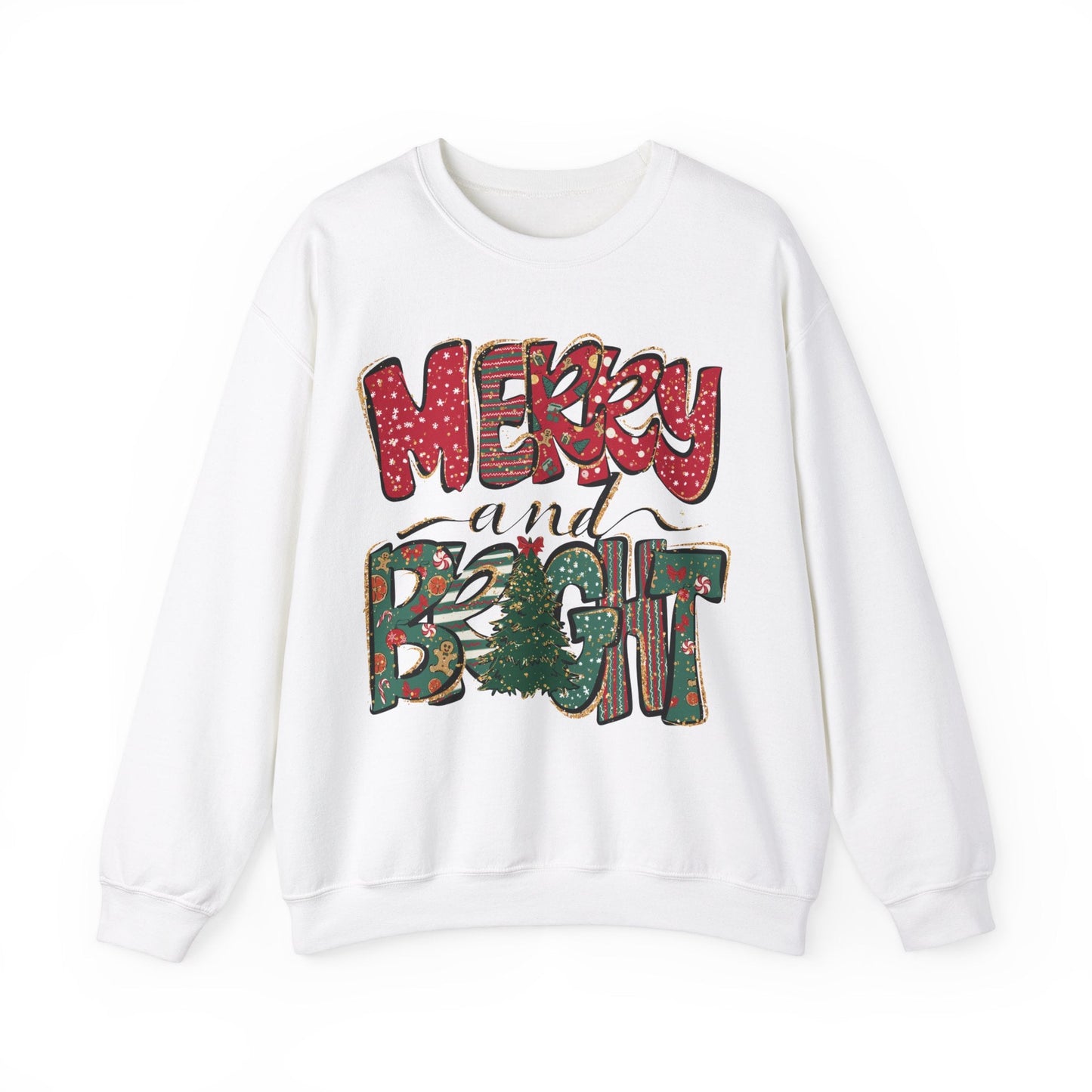 Christmas Sweatshirt, Womens Christmas Sweatshirt, Christmas Sweatshirts for Women, Christmas Merry and Bright - VICIOUSLY CRUNK MERCH