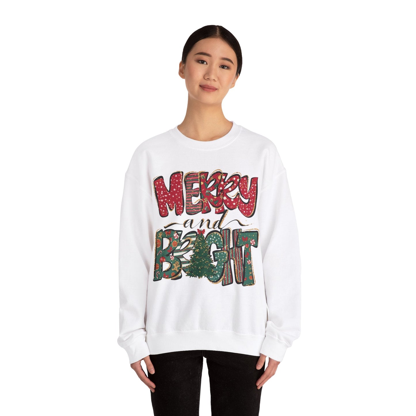 Christmas Sweatshirt, Womens Christmas Sweatshirt, Christmas Sweatshirts for Women, Christmas Merry and Bright - VICIOUSLY CRUNK MERCH