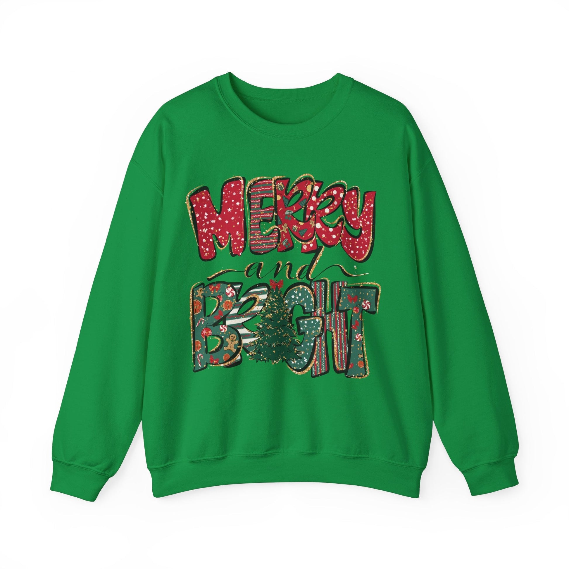 Christmas Sweatshirt, Womens Christmas Sweatshirt, Christmas Sweatshirts for Women, Christmas Merry and Bright - VICIOUSLY CRUNK MERCH