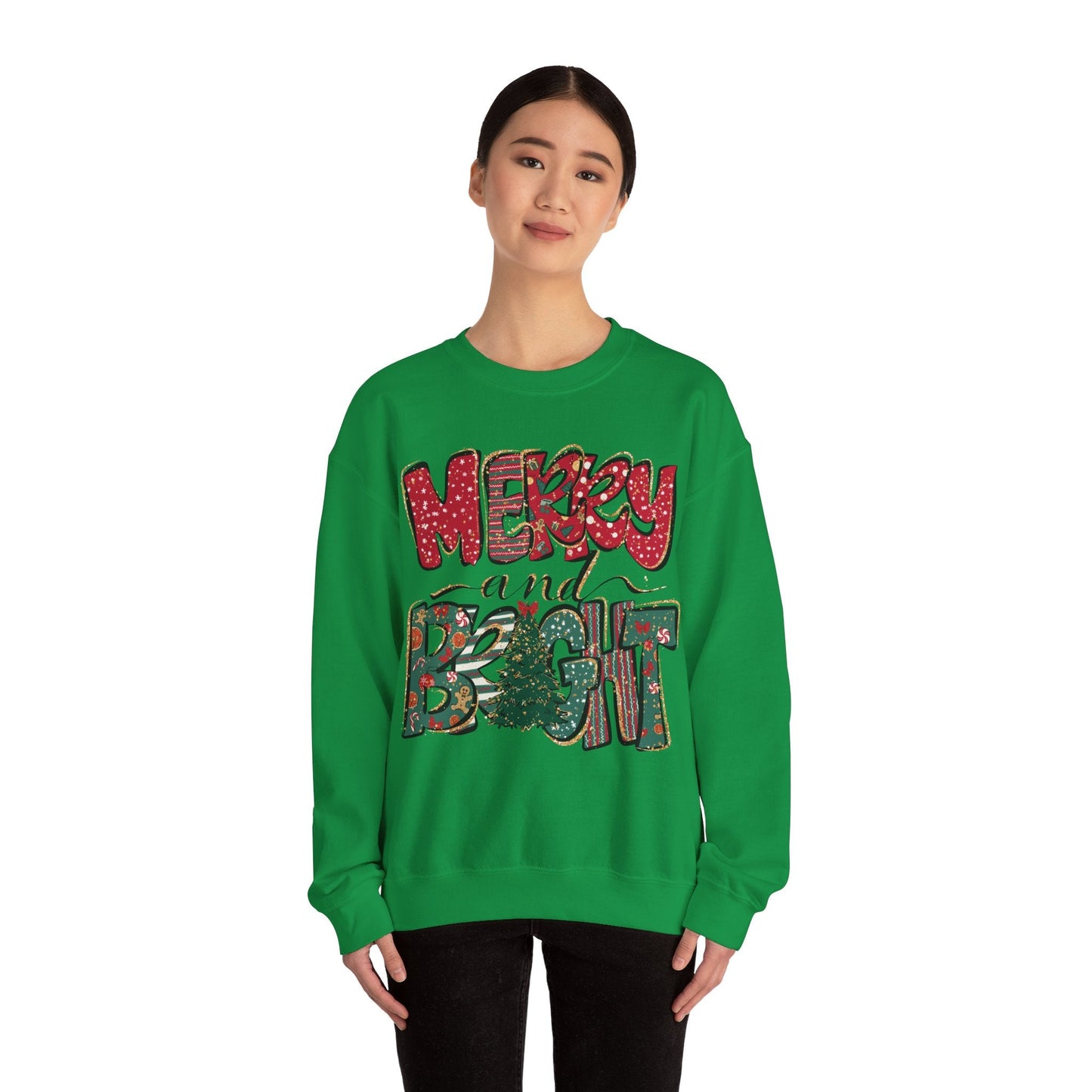 Christmas Sweatshirt, Womens Christmas Sweatshirt, Christmas Sweatshirts for Women, Christmas Merry and Bright - VICIOUSLY CRUNK MERCH