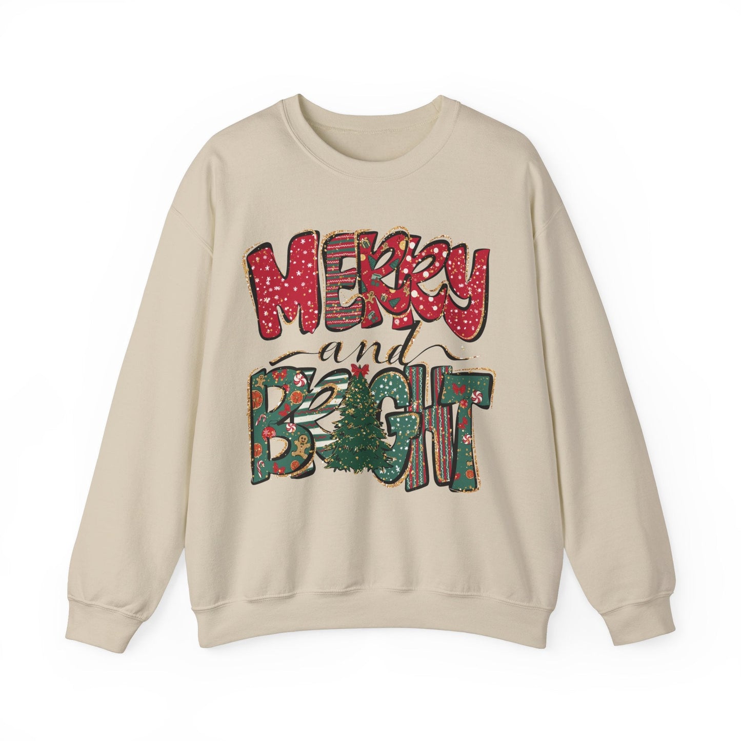Christmas Sweatshirt, Womens Christmas Sweatshirt, Christmas Sweatshirts for Women, Christmas Merry and Bright - VICIOUSLY CRUNK MERCH