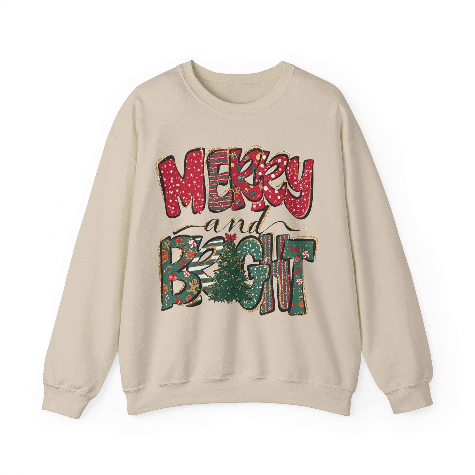 Christmas Sweatshirt, Womens Christmas Sweatshirt, Christmas Sweatshirts for Women, Christmas Merry and Bright - VICIOUSLY CRUNK MERCH