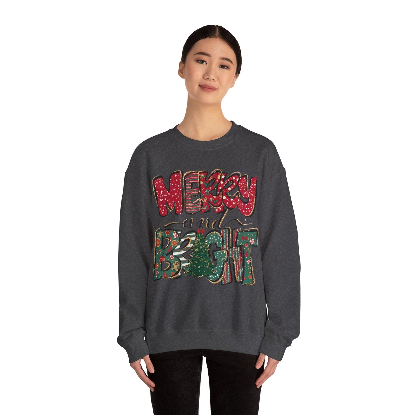 Christmas Sweatshirt, Womens Christmas Sweatshirt, Christmas Sweatshirts for Women, Christmas Merry and Bright - VICIOUSLY CRUNK MERCH