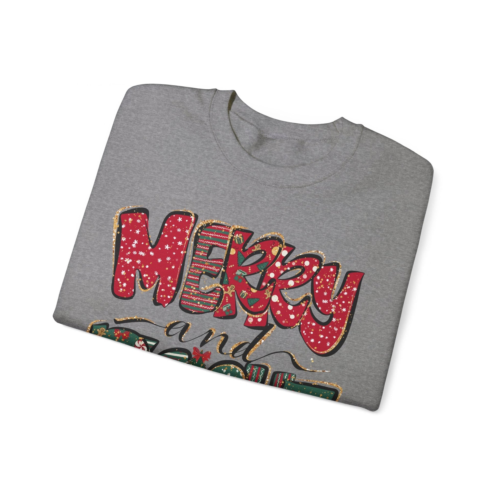 Christmas Sweatshirt, Womens Christmas Sweatshirt, Christmas Sweatshirts for Women, Christmas Merry and Bright - VICIOUSLY CRUNK MERCH