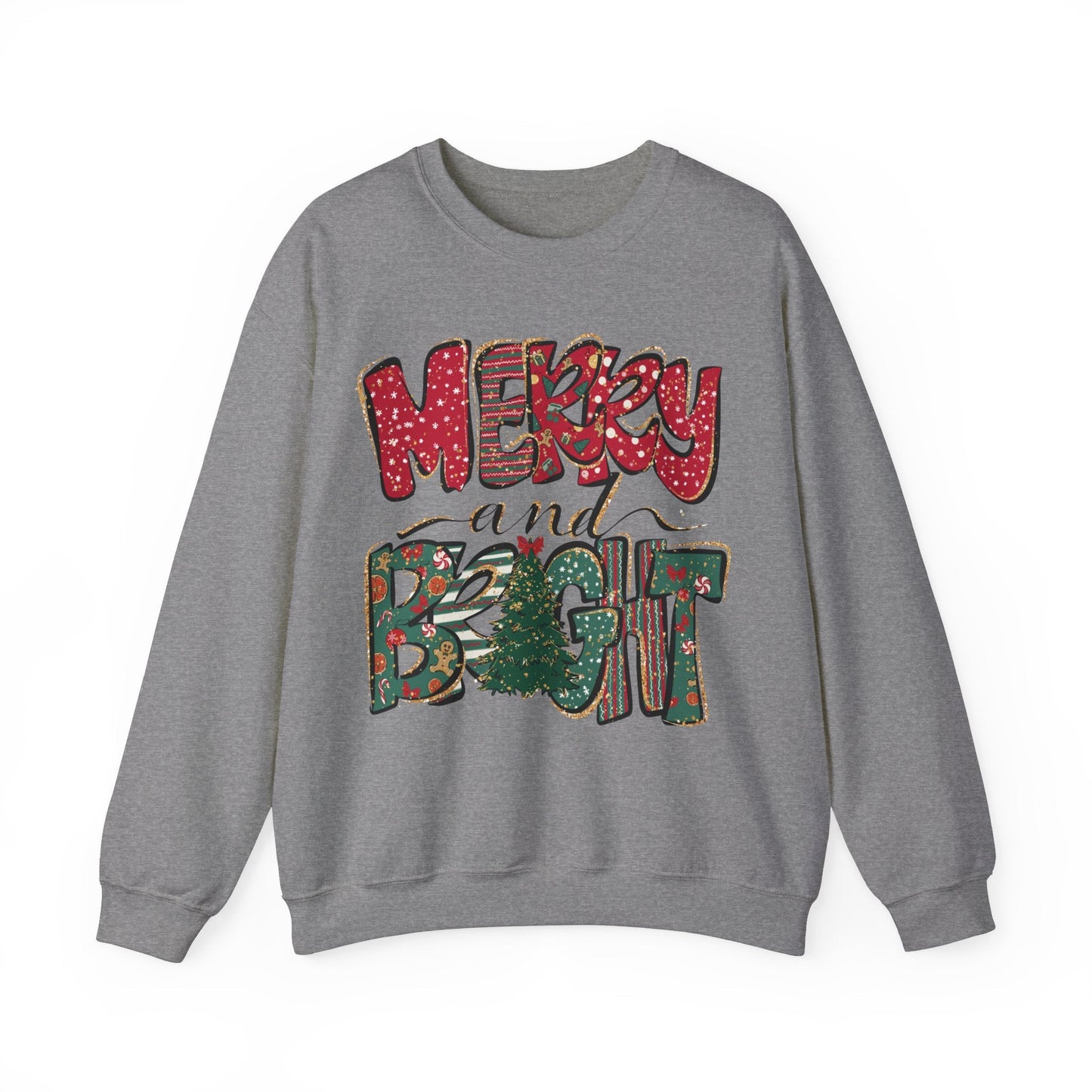 Christmas Sweatshirt, Womens Christmas Sweatshirt, Christmas Sweatshirts for Women, Christmas Merry and Bright - VICIOUSLY CRUNK MERCH