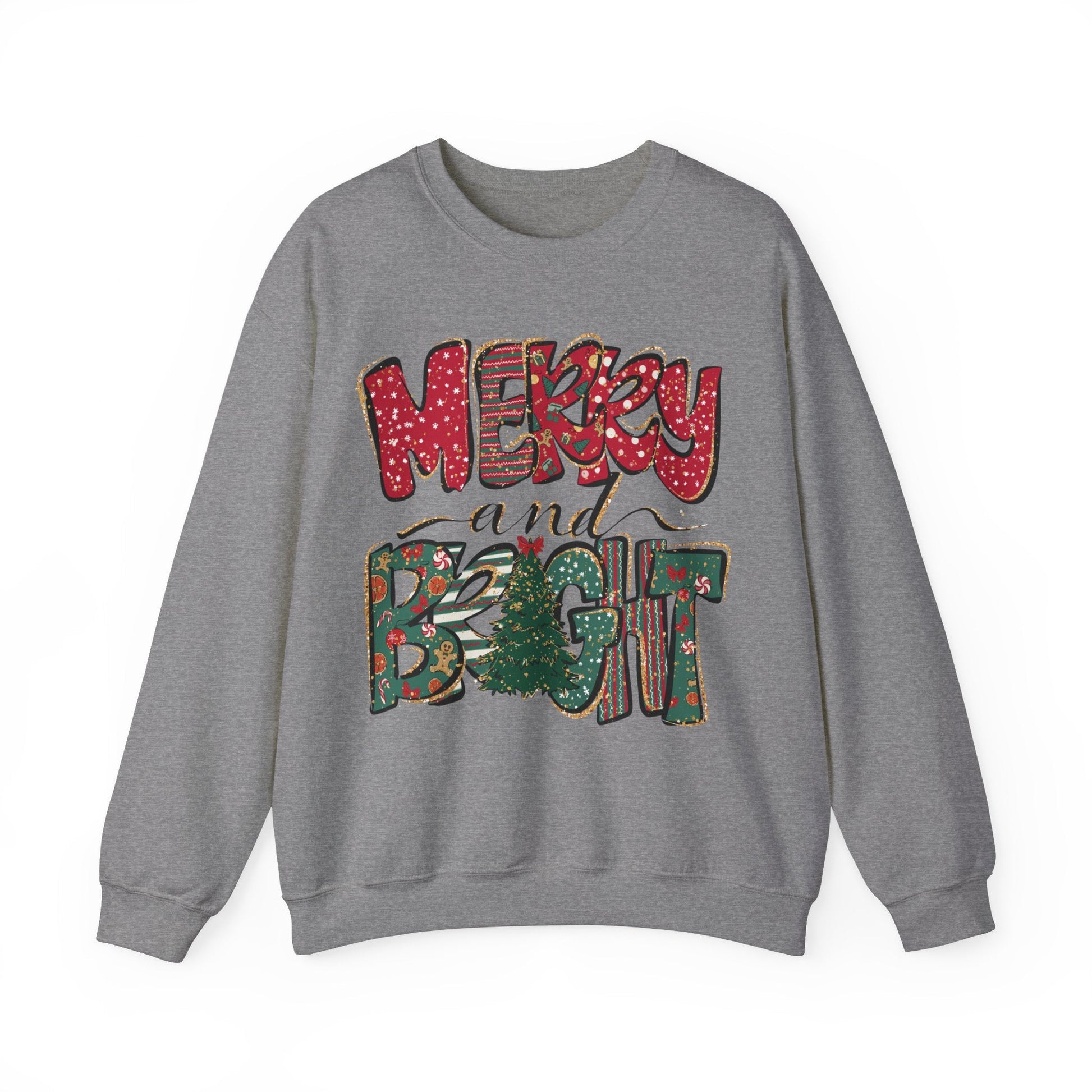 Christmas Sweatshirt, Womens Christmas Sweatshirt, Christmas Sweatshirts for Women, Christmas Merry and Bright - VICIOUSLY CRUNK MERCH