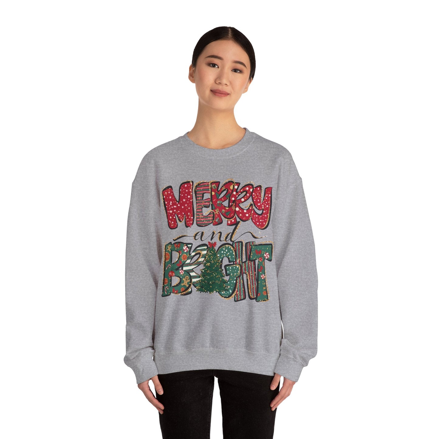 Christmas Sweatshirt, Womens Christmas Sweatshirt, Christmas Sweatshirts for Women, Christmas Merry and Bright - VICIOUSLY CRUNK MERCH