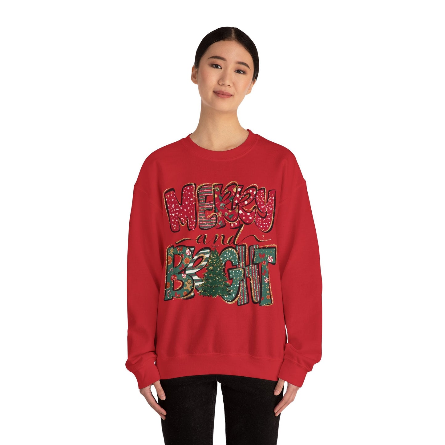 Christmas Sweatshirt, Womens Christmas Sweatshirt, Christmas Sweatshirts for Women, Christmas Merry and Bright - VICIOUSLY CRUNK MERCH