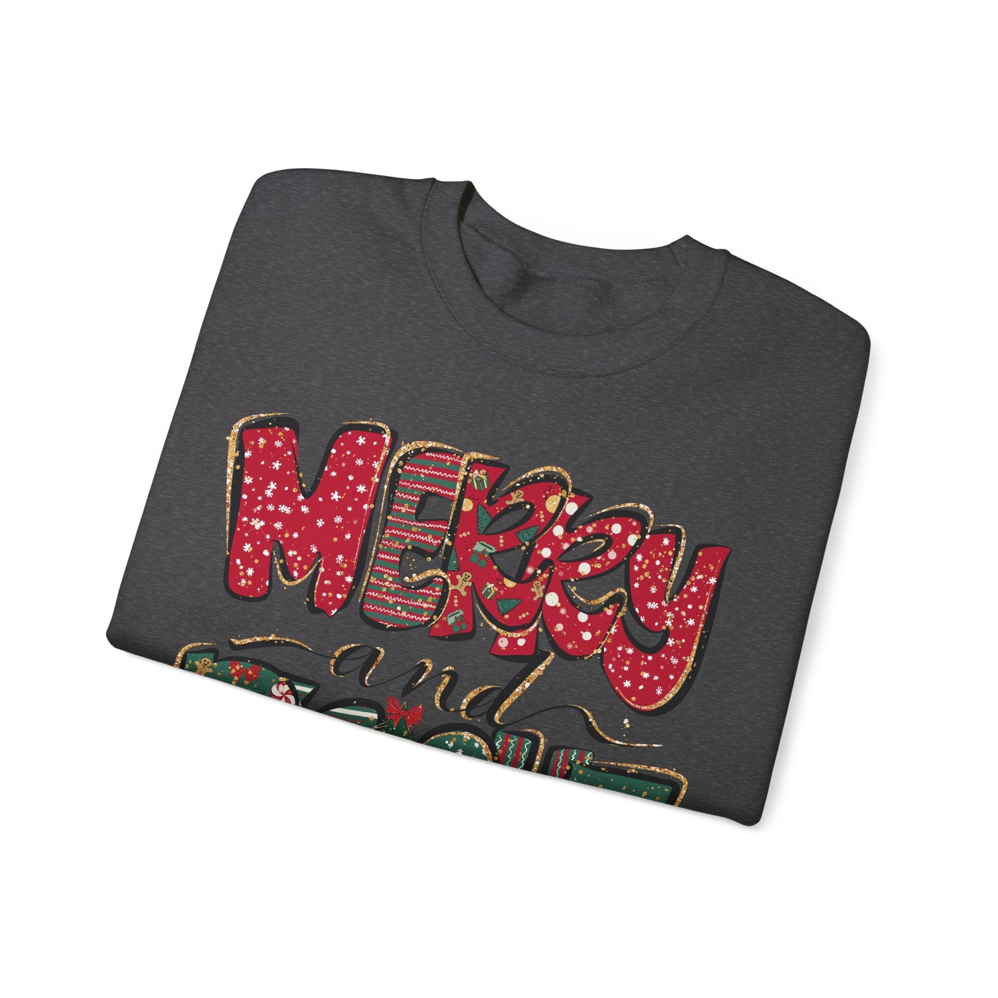 Christmas Sweatshirt, Womens Christmas Sweatshirt, Christmas Sweatshirts for Women, Christmas Merry and Bright - VICIOUSLY CRUNK MERCH
