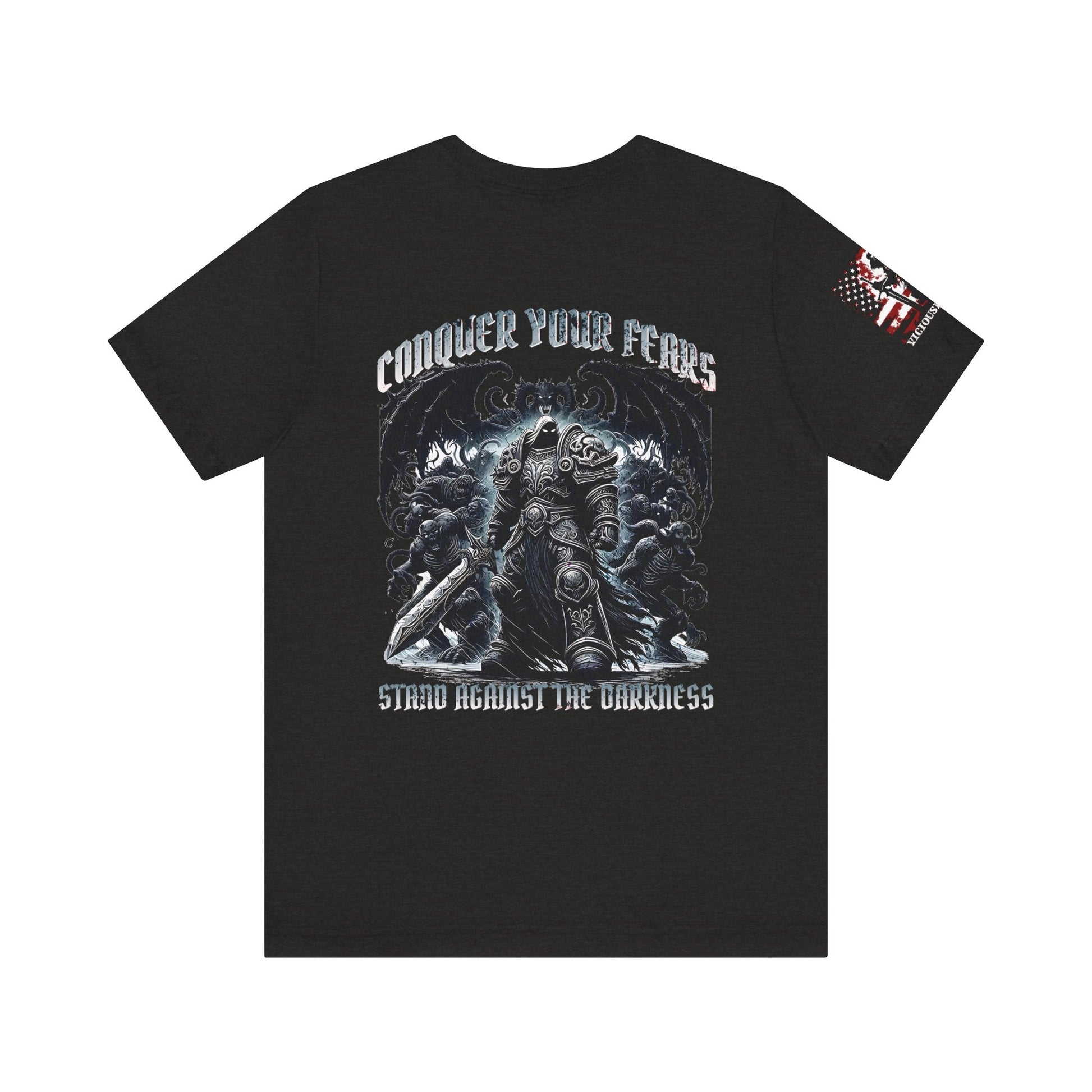 Conquer your fears - stand against the darkness - Unisex Jersey Short Sleeve Tee - VICIOUSLY CRUNK MERCH