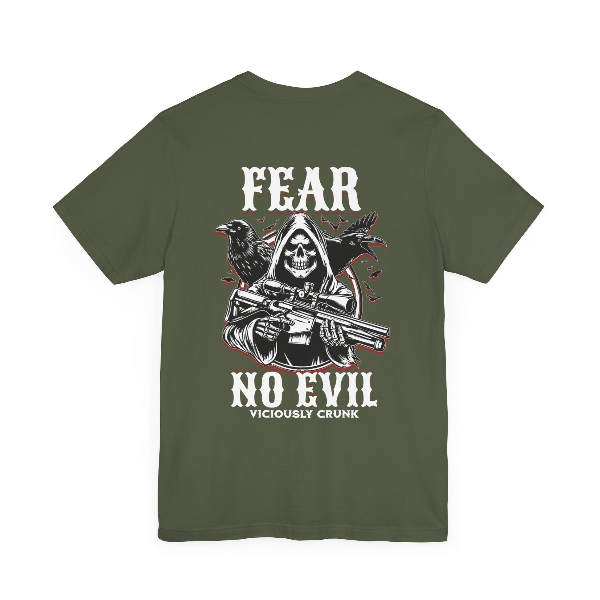 Fear no evil tshirt, Christian shirts, Religious shirts Faith - based shirts, grim reaper shirt, grim fear no evil tshirt, fearless t, - VICIOUSLY CRUNK MERCH