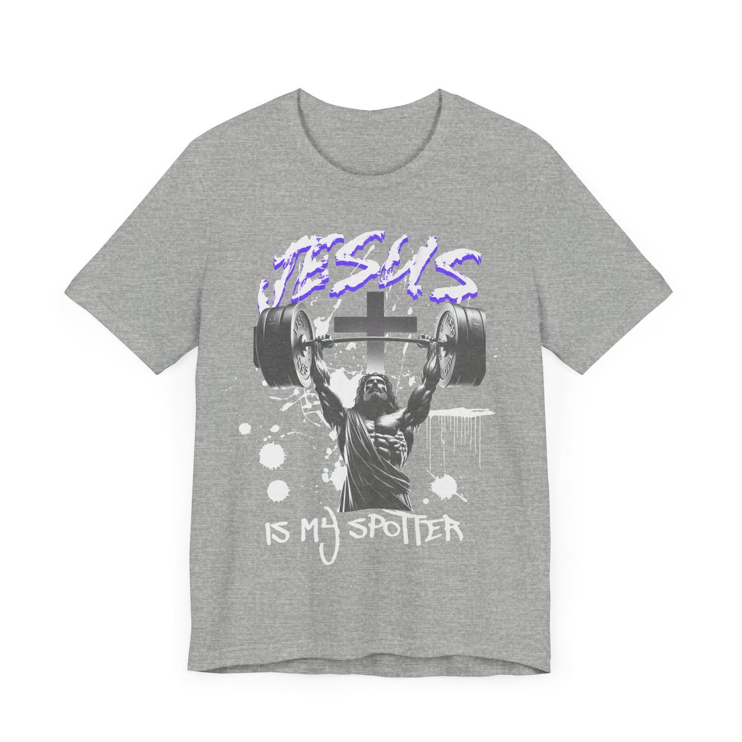 Jesus is my spotter T - shirt, gym shirt, jesus shirt, weightlifting, crossfit, personal trainer, strongman, religious shirt, faith, - VICIOUSLY CRUNK MERCH