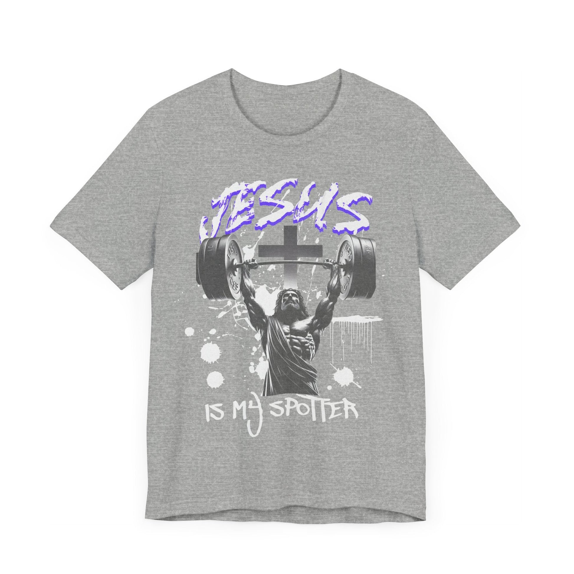 Jesus is my spotter T - shirt, gym shirt, jesus shirt, weightlifting, crossfit, personal trainer, strongman, religious shirt, faith, - VICIOUSLY CRUNK MERCH