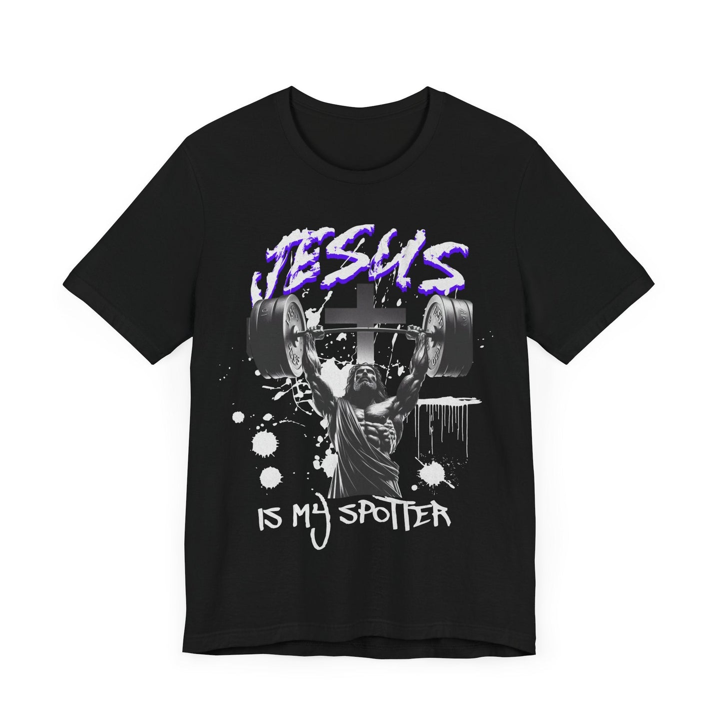 Jesus is my spotter T - shirt, gym shirt, jesus shirt, weightlifting, crossfit, personal trainer, strongman, religious shirt, faith, - VICIOUSLY CRUNK MERCH