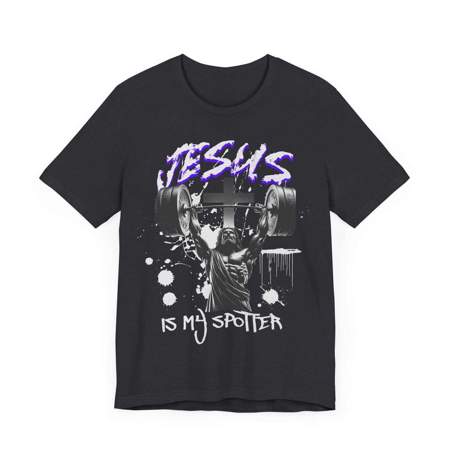 Jesus is my spotter T - shirt, gym shirt, jesus shirt, weightlifting, crossfit, personal trainer, strongman, religious shirt, faith, - VICIOUSLY CRUNK MERCH