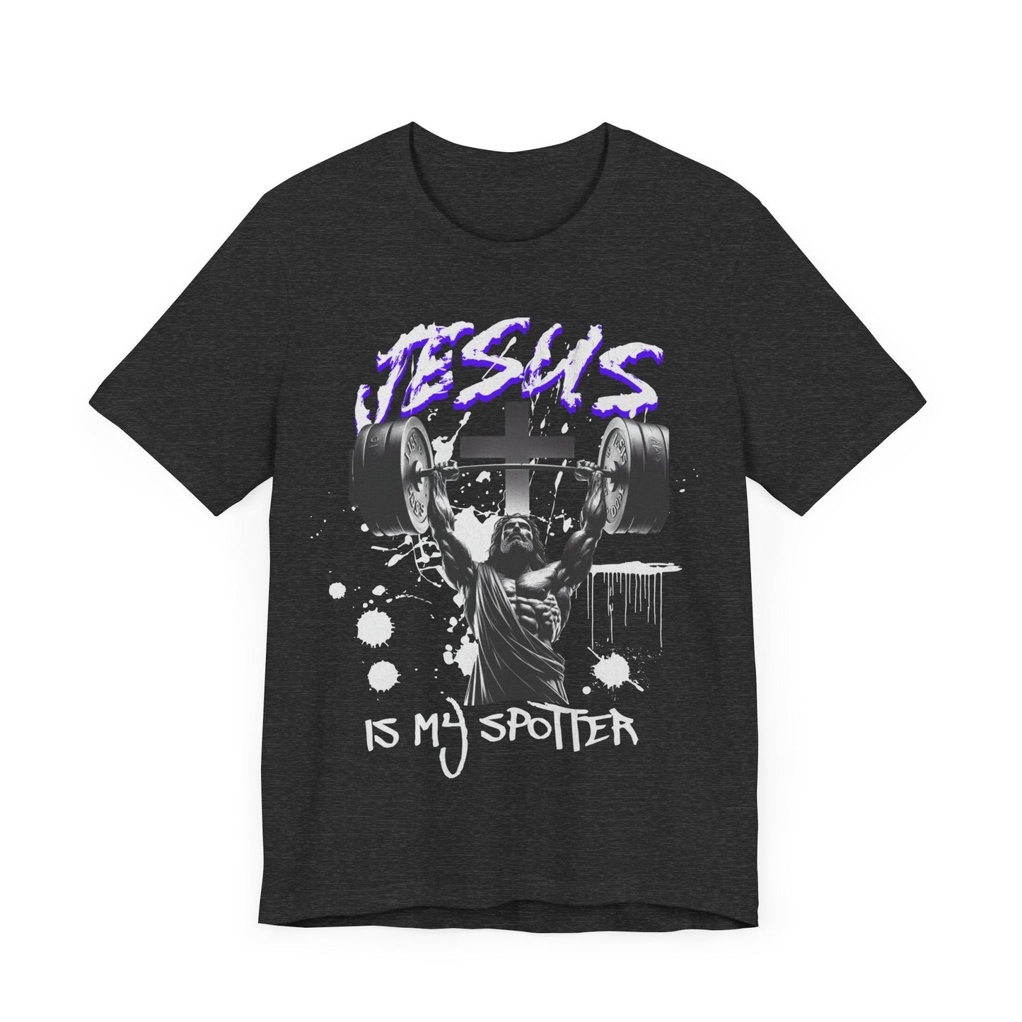 Jesus is my spotter T - shirt, gym shirt, jesus shirt, weightlifting, crossfit, personal trainer, strongman, religious shirt, faith, - VICIOUSLY CRUNK MERCH