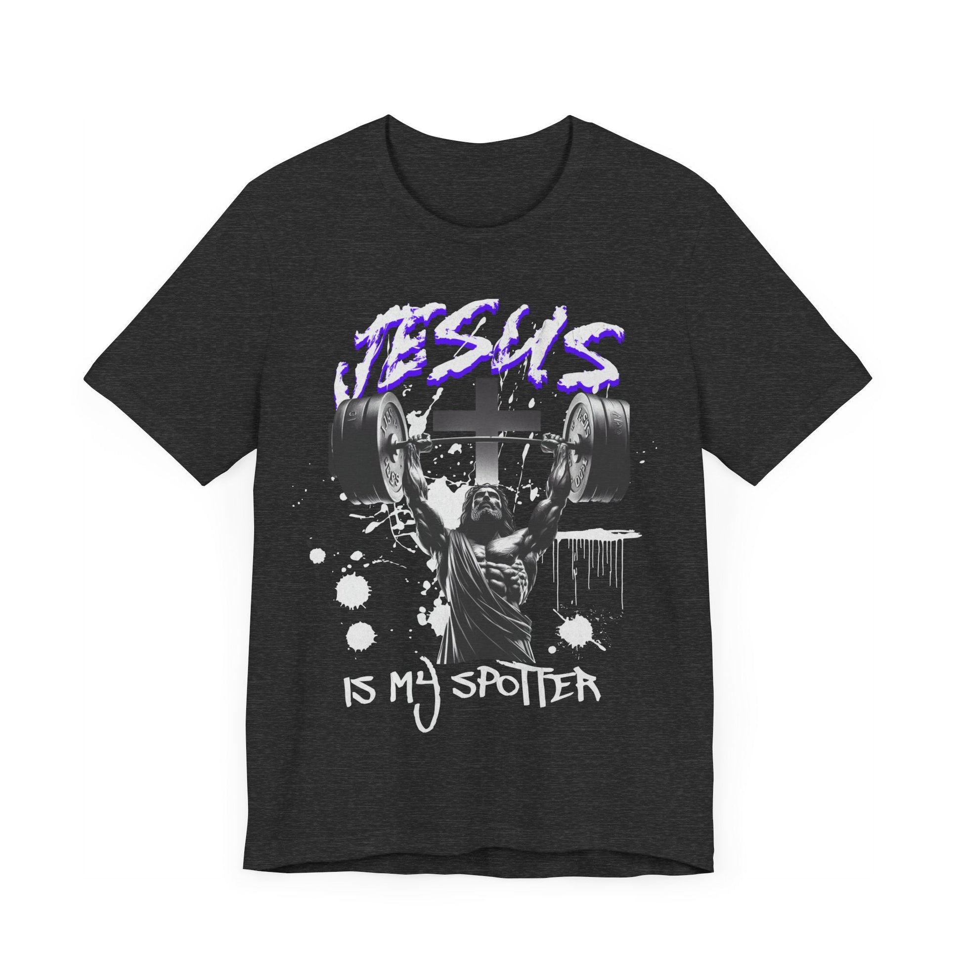Jesus is my spotter T - shirt, gym shirt, jesus shirt, weightlifting, crossfit, personal trainer, strongman, religious shirt, faith, - VICIOUSLY CRUNK MERCH