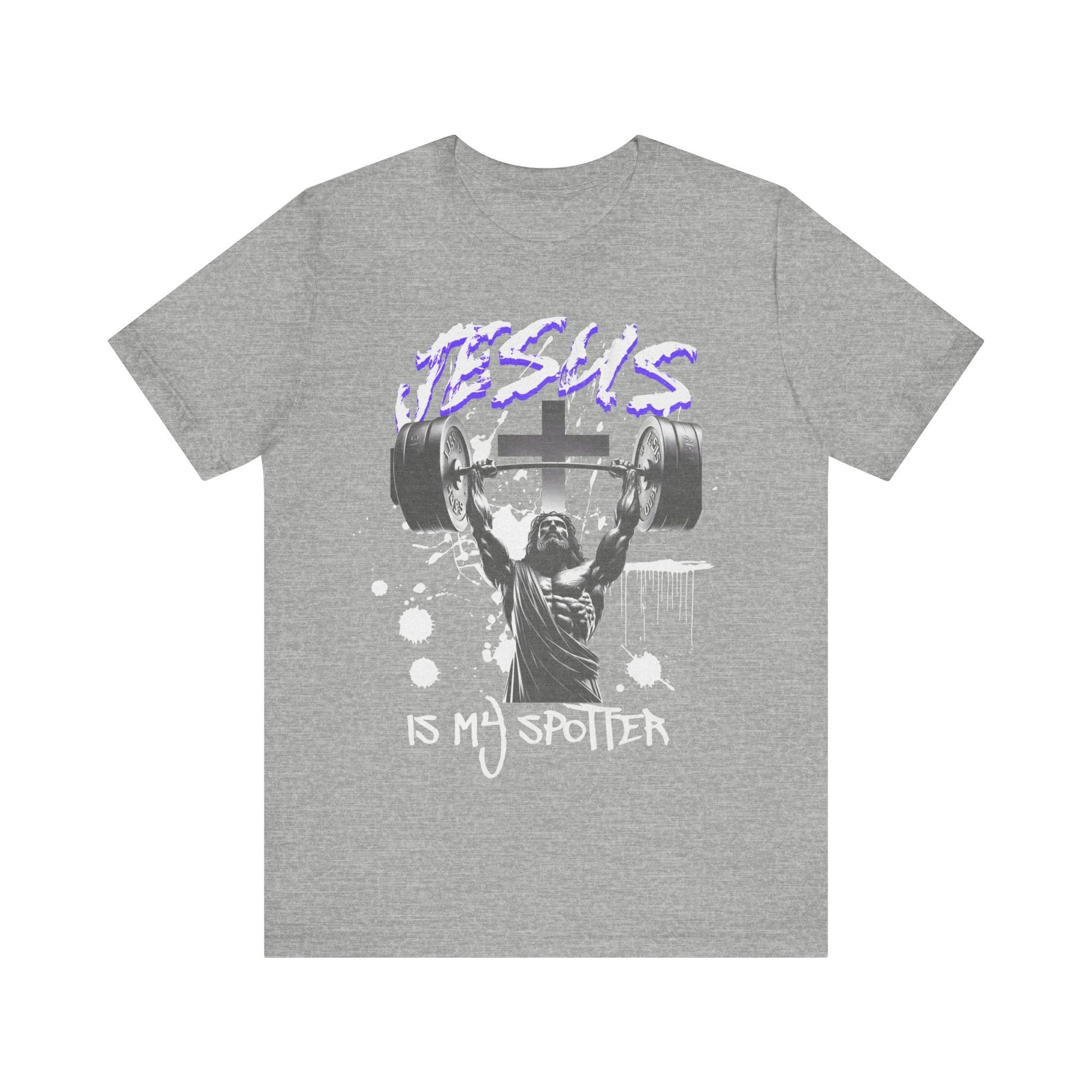 Jesus is my spotter T - shirt, gym shirt, jesus shirt, weightlifting, crossfit, personal trainer, strongman, religious shirt, faith, - VICIOUSLY CRUNK MERCH